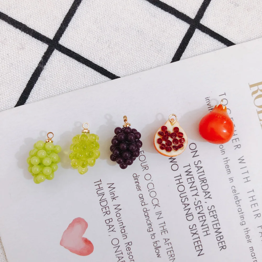Mini Petite Fun Grape Pomegranate Resin Pendant DIY Earrings Bracelet Necklace Material Accessories 2pcs
Mini Petite Fun Grape Pomegranate Resin Pendant DIY Earrings Bracelet Necklace Material Accessories 2pcs