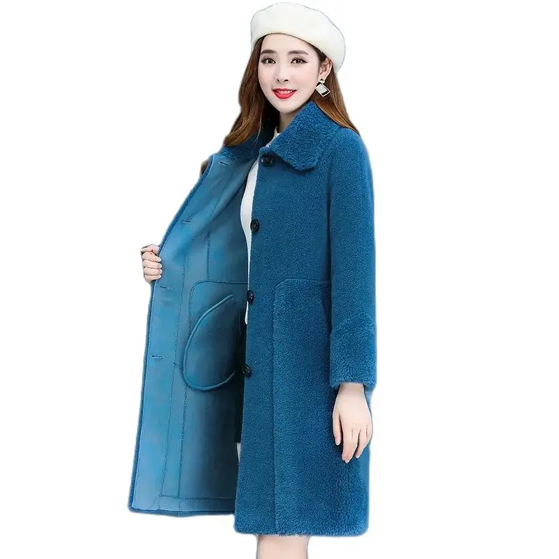 High Quality Women Winter Fur Coat Soft Sheep Shearing Wool Jacket Female Plush Lamb Lined Coat Long Overcoat Trench Coat W2382
High Quality Women Winter Fur Coat Soft Sheep Shearing Wool Jacket Female Plush Lamb Lined Coat Long Overcoat Trench Coat W2382