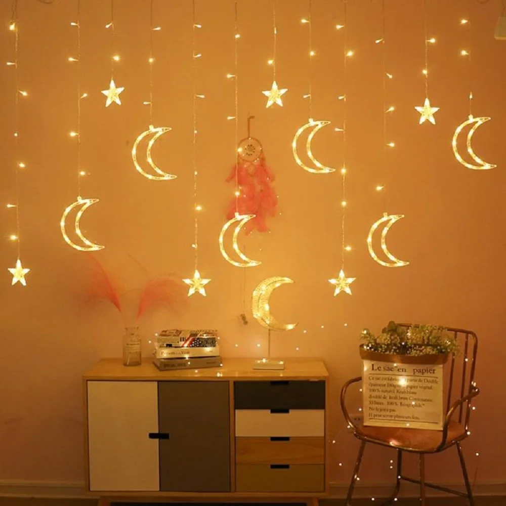 3x1m/3x2m/3x3m/6x1m/6x2m Romantic Holiday Lights Star Moon Led Curtain String Light EU 220V Christmas Garland Fairy Rattan Light
3x1m/3x2m/3x3m/6x1m/6x2m Romantic Holiday Lights Star Moon Led Curtain String Light EU 220V Christmas Garland Fairy Rattan Light