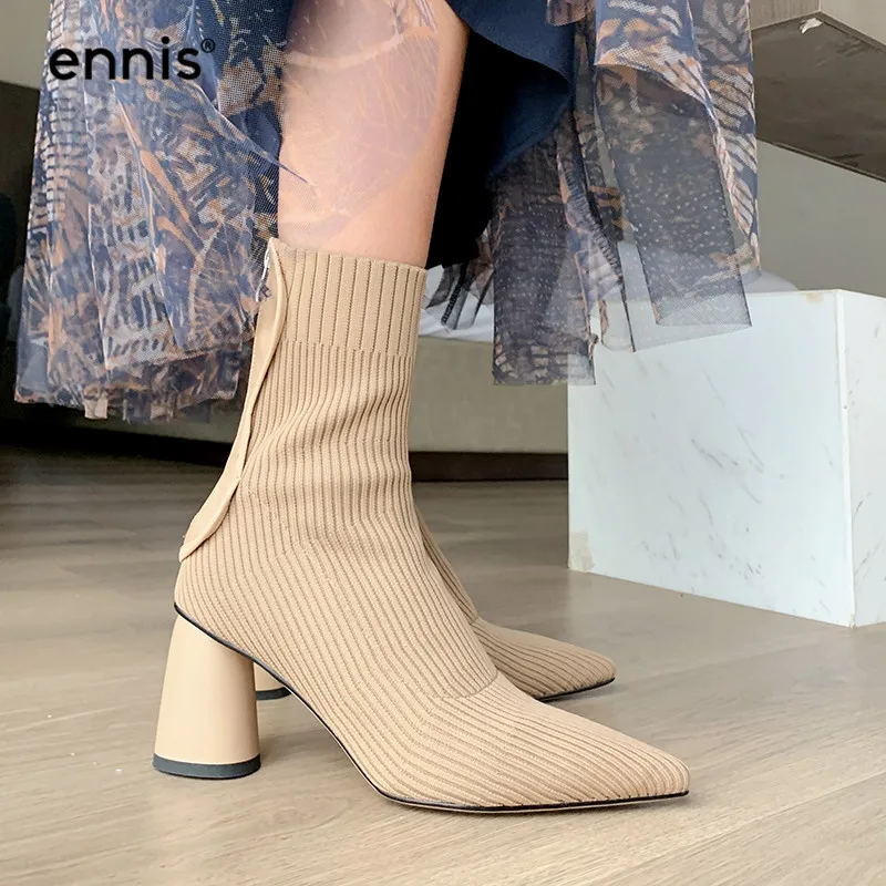 ENNIS NEW Stretch Boots Knitted Pointed Toe Women Boots Fashion Zipper High Heel Ankle Boots Autumn Winter Big Size Shoes A0079
ENNIS NEW Stretch Boots Knitted Pointed Toe Women Boots Fashion Zipper High Heel Ankle Boots Autumn Winter Big Size Shoes A0079