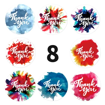 500pcs/roll Envelope Lable DIY Sealing Sticker Scrapbooking Stationery Party Thank You Round Handmade Adhesive Gift Wrapping