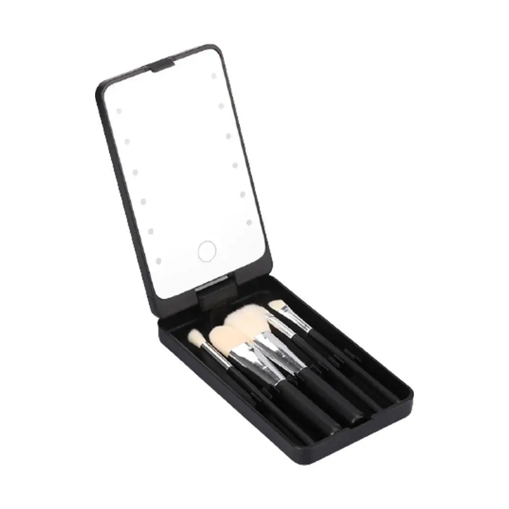 Portable Mini Led Makeup Mirror With Light Screen Rotatable Cosmetic Brush Makeup Foldable Box Mirror Storage Box D4S9
Portable Mini Led Makeup Mirror With Light Screen Rotatable Cosmetic Brush Makeup Foldable Box Mirror Storage Box D4S9