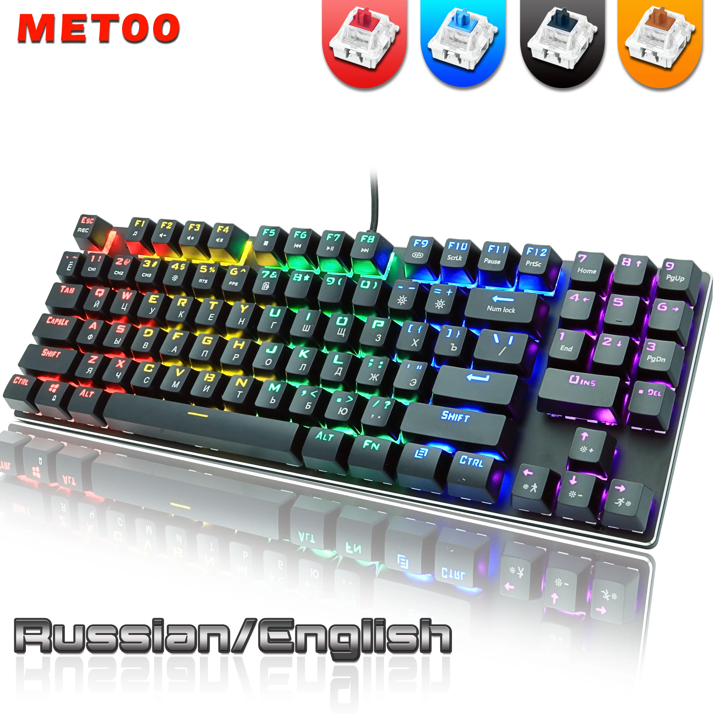 METOO Mechanical Keyboard Wired Backlit Gaming Keyboard 89 Key Anti-ghosting Blue Red Brown Switch For Game Laptop PC Russian/US
METOO Mechanical Keyboard Wired Backlit Gaming Keyboard 89 Key Anti-ghosting Blue Red Brown Switch For Game Laptop PC Russian/US