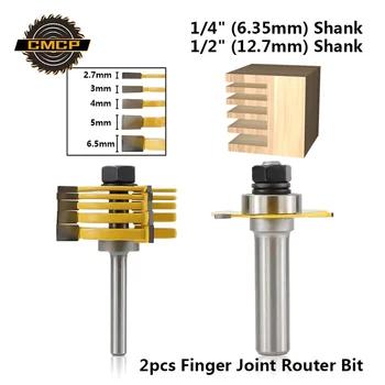 2pcs 1/2" 1/4" Shank Finger Joint Router Bit Adjustable 3 Wing Slot Woodworking Tenon Cutter Router Bit For Wood T Slot End Mill
2pcs 1/2" 1/4" Shank Finger Joint Router Bit Adjustable 3 Wing Slot Woodworking Tenon Cutter Router Bit For Wood T Slot End Mill