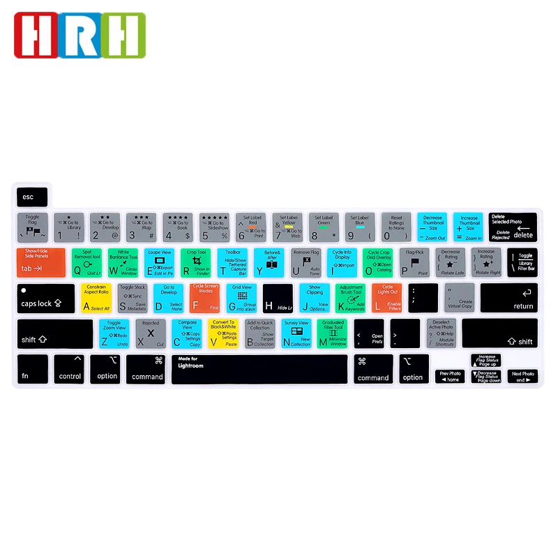 HRH Silicone Shortcut Hotkey English Lightroom Keyboard Cover Skin For MacBook Newest Pro16 inch A2141 pro 13 A2289 A2251
HRH Silicone Shortcut Hotkey English Lightroom Keyboard Cover Skin For MacBook Newest Pro16 inch A2141 pro 13 A2289 A2251