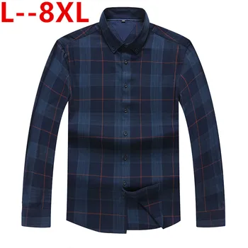 Plus size 8XL 6XL 5XL Men's Plaid Flannel Shirt Chest Pocket Smart Casual Classic Contrast Standard-fit Long Sleeve Dress Shirts
Plus size 8XL 6XL 5XL Men's Plaid Flannel Shirt Chest Pocket Smart Casual Classic Contrast Standard-fit Long Sleeve Dress Shirts