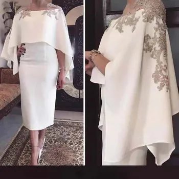 Wholesale Gorgeous Ivory Tea Length Mother of the Bride Dresses With Shawl Applique Sheath Wedding Guest Gowns On Sale
Wholesale Gorgeous Ivory Tea Length Mother of the Bride Dresses With Shawl Applique Sheath Wedding Guest Gowns On Sale