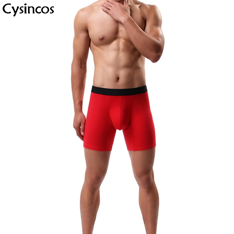 Фото Cysincos мужские боксеры хлопковое нижнее белье дышащие мягкие одноцветные шорты