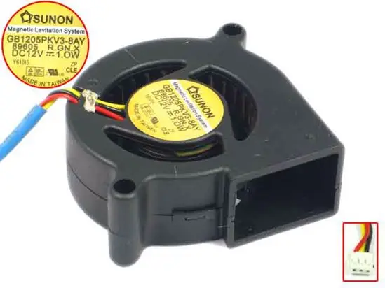 SUNON GB1205PKV3-8AY R.G N.X DC 12V 1,0 W 50x50x20mm вентилятор охлаждения сервера
SUNON GB1205PKV3-8AY R.G N.X DC 12V 1,0 W 50x50x20mm вентилятор охлаждения сервера