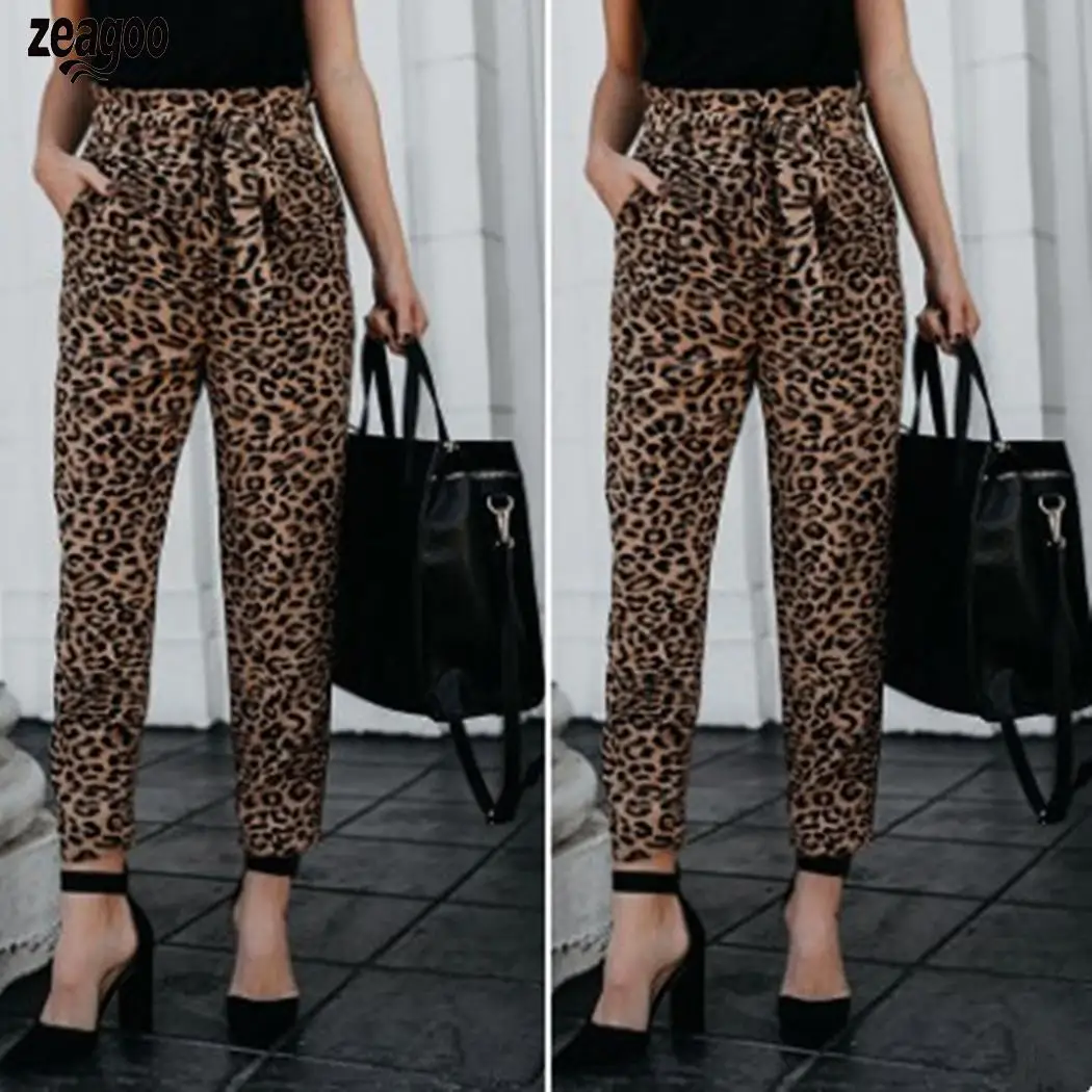 Women Casual Leopard Bow Lace Up Pants High Waist Loose Pencil Spring/Autumn Abkle Length Pants
Women Casual Leopard Bow Lace Up Pants High Waist Loose Pencil Spring/Autumn Abkle Length Pants