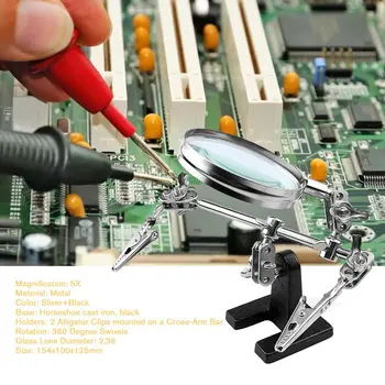 Helping Third Hand Tool Soldering Stand With 5X Welding Magnifying Glass 2 Alligator Clips 360 Degree Rotating Adjustable
Helping Third Hand Tool Soldering Stand With 5X Welding Magnifying Glass 2 Alligator Clips 360 Degree Rotating Adjustable