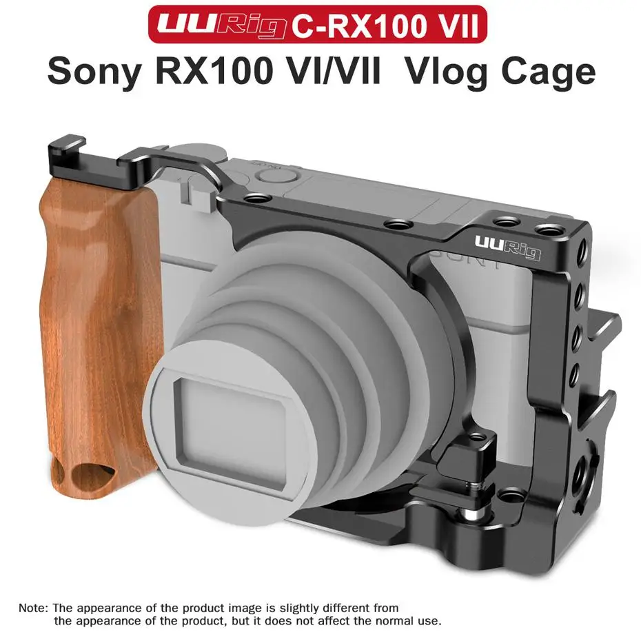 UURig C-RX100 VII Vlog камера клетка для 7RX100 чехол с деревянной ручкой рукоятка двойной
