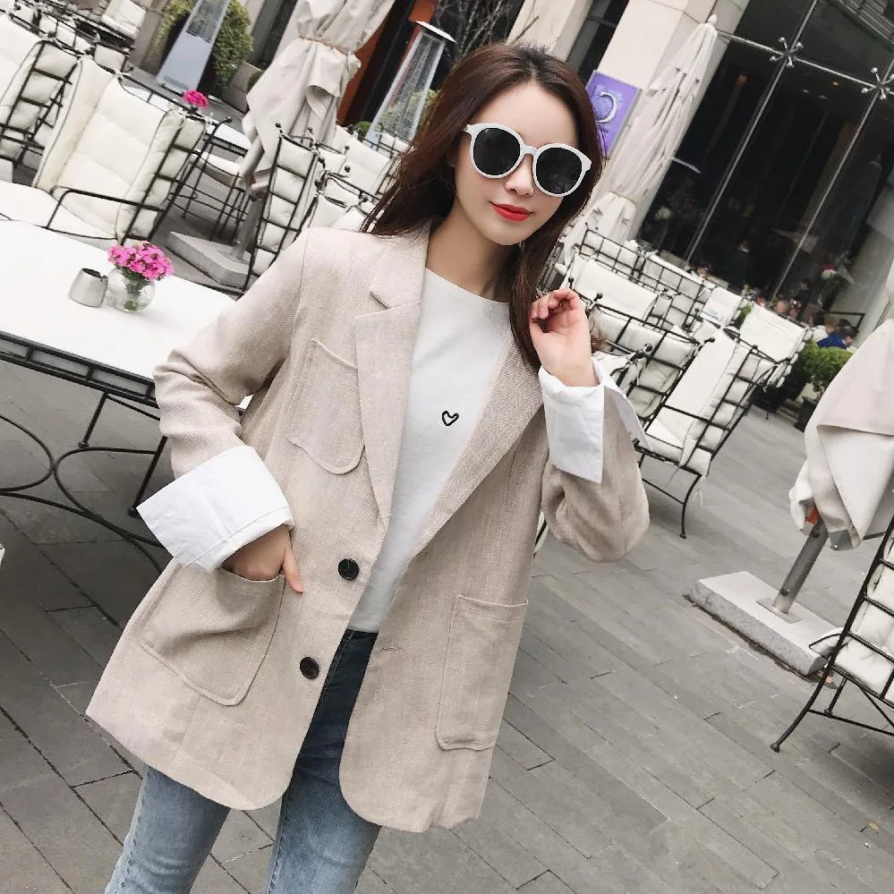 Photo Shoot Multi-pockets Fold-down Collar Small Suit Women's CHIC Contrast Color Mock Two-Piece Cuff Short Casual Loose-Fit Sui
Photo Shoot Multi-pockets Fold-down Collar Small Suit Women's CHIC Contrast Color Mock Two-Piece Cuff Short Casual Loose-Fit Sui