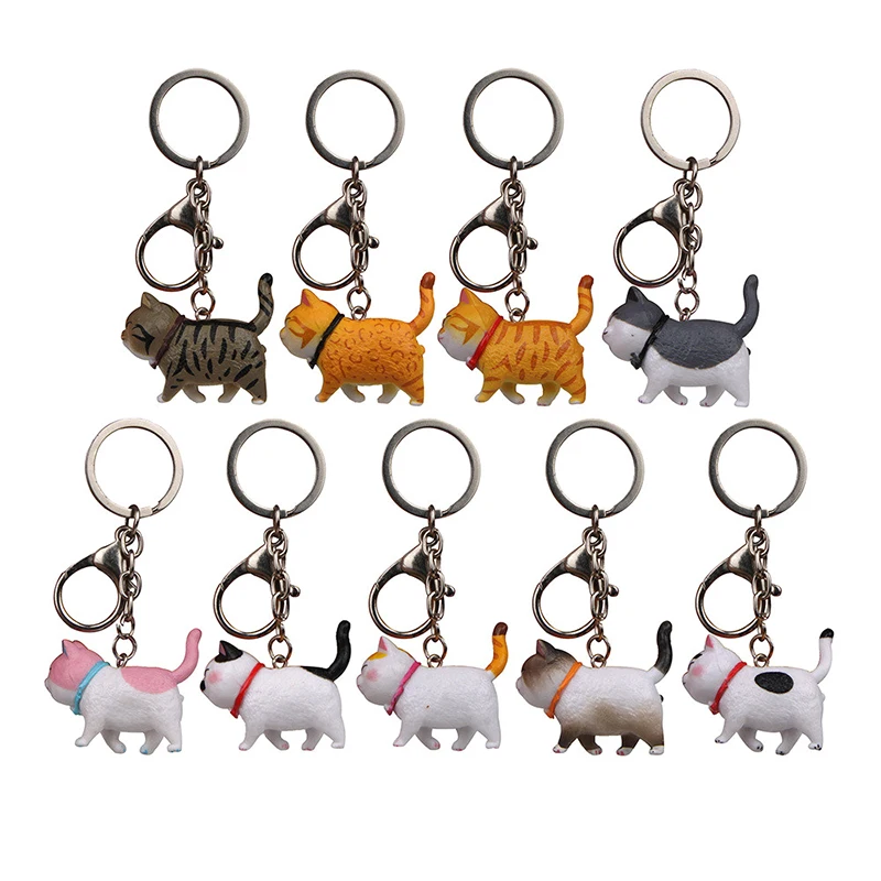1Pcs Women KeyRing Car Trinket Couple Key Chains Kids Toy Ring Charms Pendant Cat Chain Bag Keychains Creative Gift | Украшения и