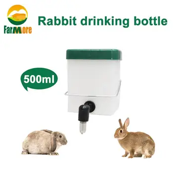 

Plastic Rabbit Water Drinker 500ml Hamster Drinking Water Nipple Bottle Dispenser Pets Hanging Automatic Drinker Device