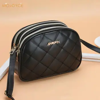 Women Leather Solid Color Crossbody Bag Three Layers Female Casual Black Shoulder Messenger Handbag 
Women Leather Solid Color Crossbody Bag Three Layers Female Casual Black Shoulder Messenger Handbag
