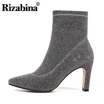 RIZABINA Fashion Bling Women Ankle Boots High Quality High Heels Shoes Pointed Toe Slip On Winter Warm Women Footwear Size 33-40 
RIZABINA Fashion Bling Women Ankle Boots High Quality High Heels Shoes Pointed Toe Slip On Winter Warm Women Footwear Size 33-40