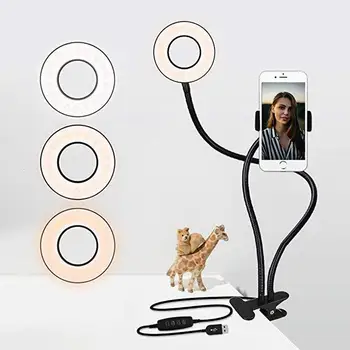9cm Rotating Mobile Phone Holder Stand Desktop LED Fill Light Phone Bracket for make up Live Streaming
9cm Rotating Mobile Phone Holder Stand Desktop LED Fill Light Phone Bracket for make up Live Streaming