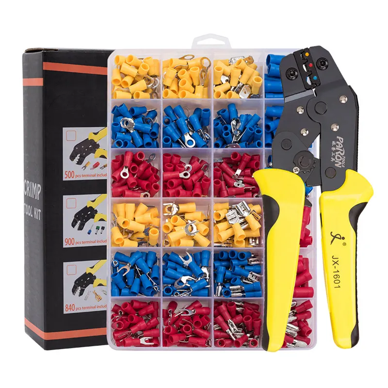 PARON Ratchet Crimping Pliers Clamp Tools for Terminals Crimp Hand Tools Terminal Combination Crimping with 1200PCS Terminals
PARON Ratchet Crimping Pliers Clamp Tools for Terminals Crimp Hand Tools Terminal Combination Crimping with 1200PCS Terminals