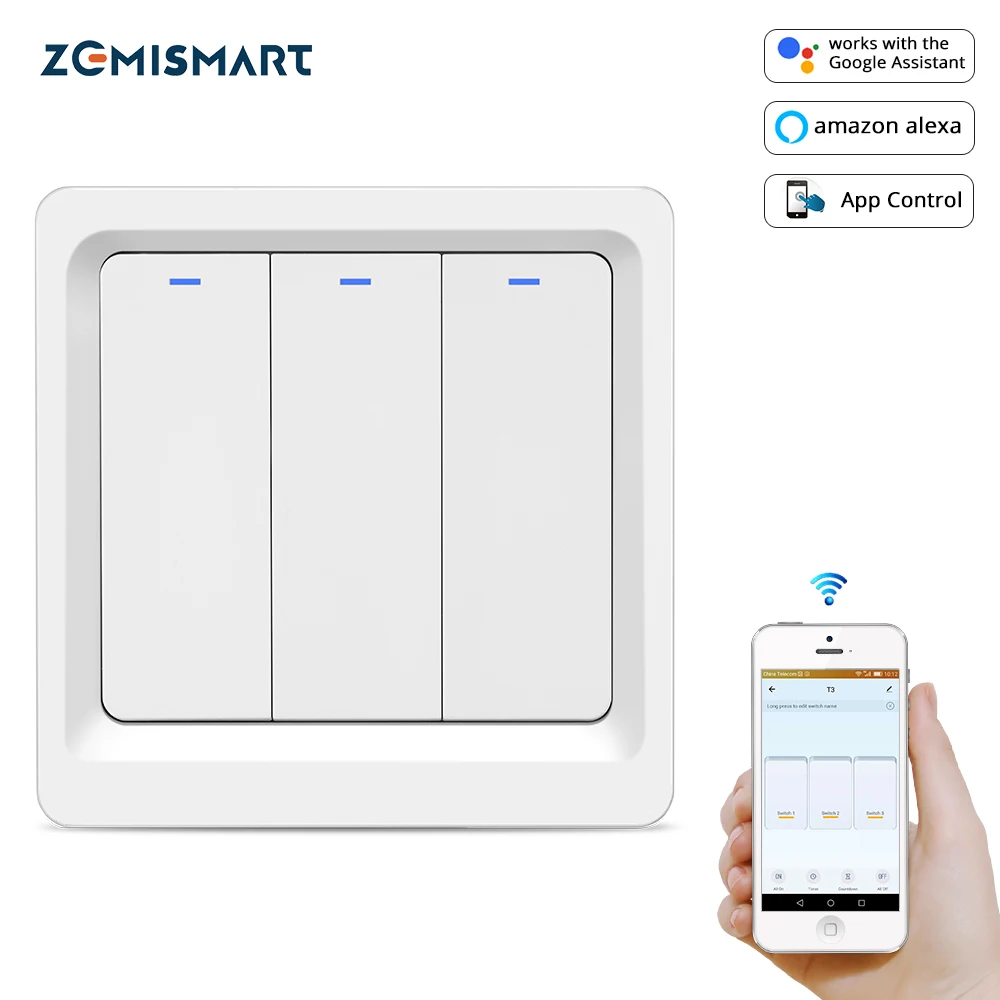 Настенный светильник ключатель света Zemismart с поддержкой Wi Fi и управлением через
