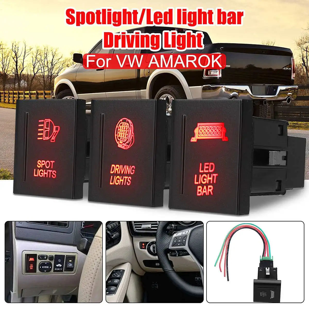 DC 12V 3A Driving Light Spot Light LED Light Push Switch Electrical Equipment On-Off Switch Left side for VW Amarok
DC 12V 3A Driving Light Spot Light LED Light Push Switch Electrical Equipment On-Off Switch Left side for VW Amarok