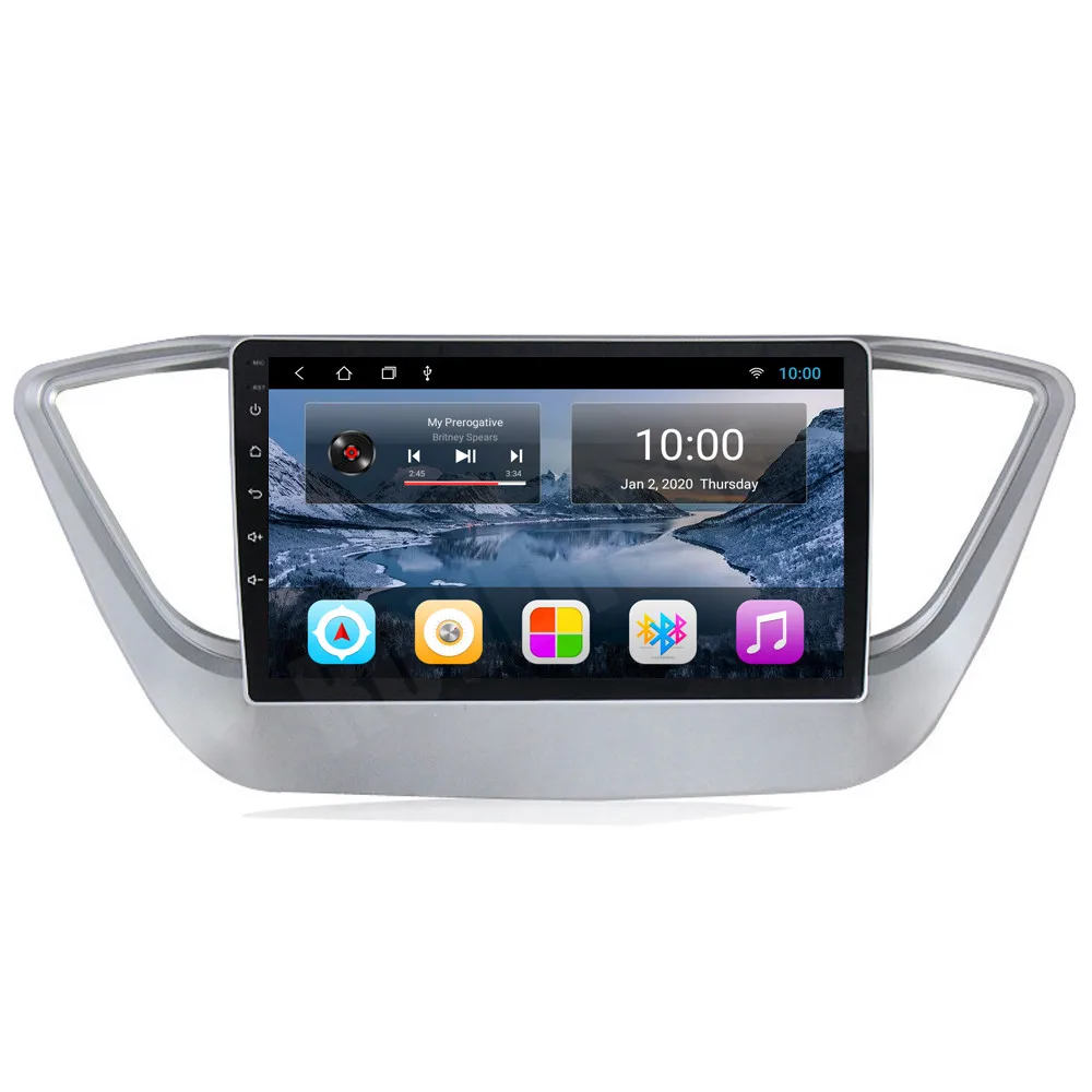 Для Hyundai Verna Solaris 2017 Android 10 Авто Радио Стерео GPS навигации СБ Navi медиа