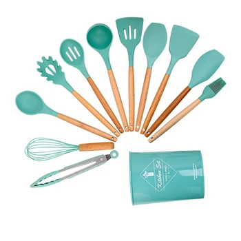 11PCS Silicone Kitchenware Spatula Shovel Spoon Wooden Handle Non-Stick Pan Spatula and Spoon Set Cooking Tools Kitchen Supplies 
11PCS Silicone Kitchenware Spatula Shovel Spoon Wooden Handle Non-Stick Pan Spatula and Spoon Set Cooking Tools Kitchen Supplies