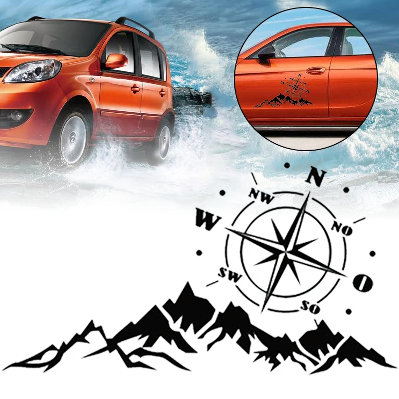 For Car-styling Decoration 1pc 56x30CM Car Landscape Compass Vinyl Sticker Decal Off Road SUV for Jeep Mayitr