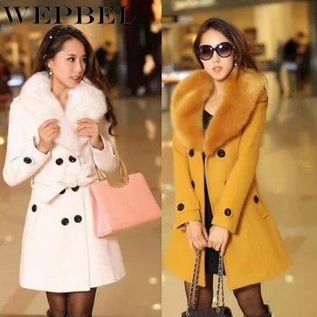 WEPBEL Women's double breasted fur collar coat long winter warm jacket fur coat coat
WEPBEL Women's double breasted fur collar coat long winter warm jacket fur coat coat