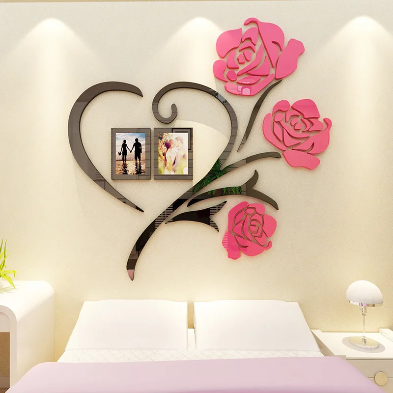 New Wedding Gift Rose Decor Wall Sticker Creative 3d Acrylic Wall Stickers 1pcs Home Sticker For Bedroom Sofa Tv Background
New Wedding Gift Rose Decor Wall Sticker Creative 3d Acrylic Wall Stickers 1pcs Home Sticker For Bedroom Sofa Tv Background