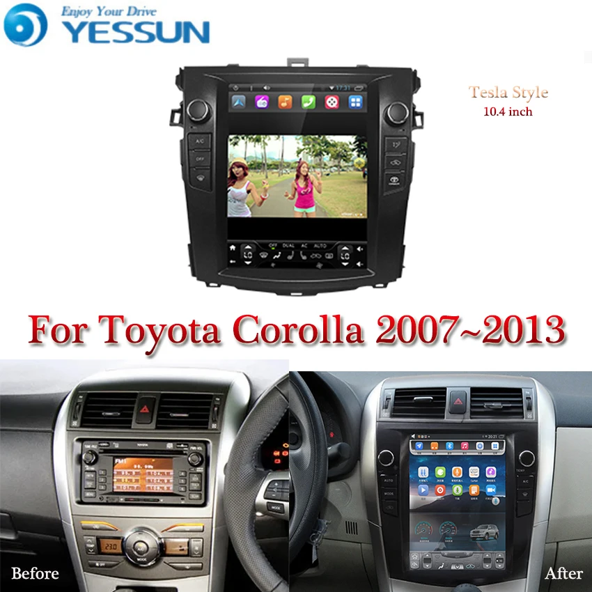 Экран Tesla для Toyota Corolla 2007 ~ 2013 GPS навигация автомобильный мультимедийный плеер на