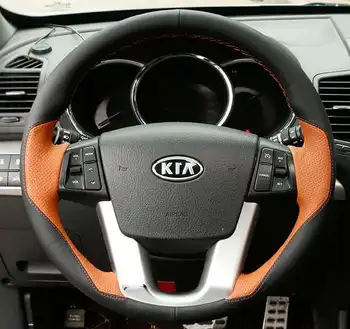 Black Leather Hand-stitched Car Steering Wheel Cover for KIA Sorento XM FL 2014 Kia Cadenza K7 2011-2015
Black Leather Hand-stitched Car Steering Wheel Cover for KIA Sorento XM FL 2014 Kia Cadenza K7 2011-2015