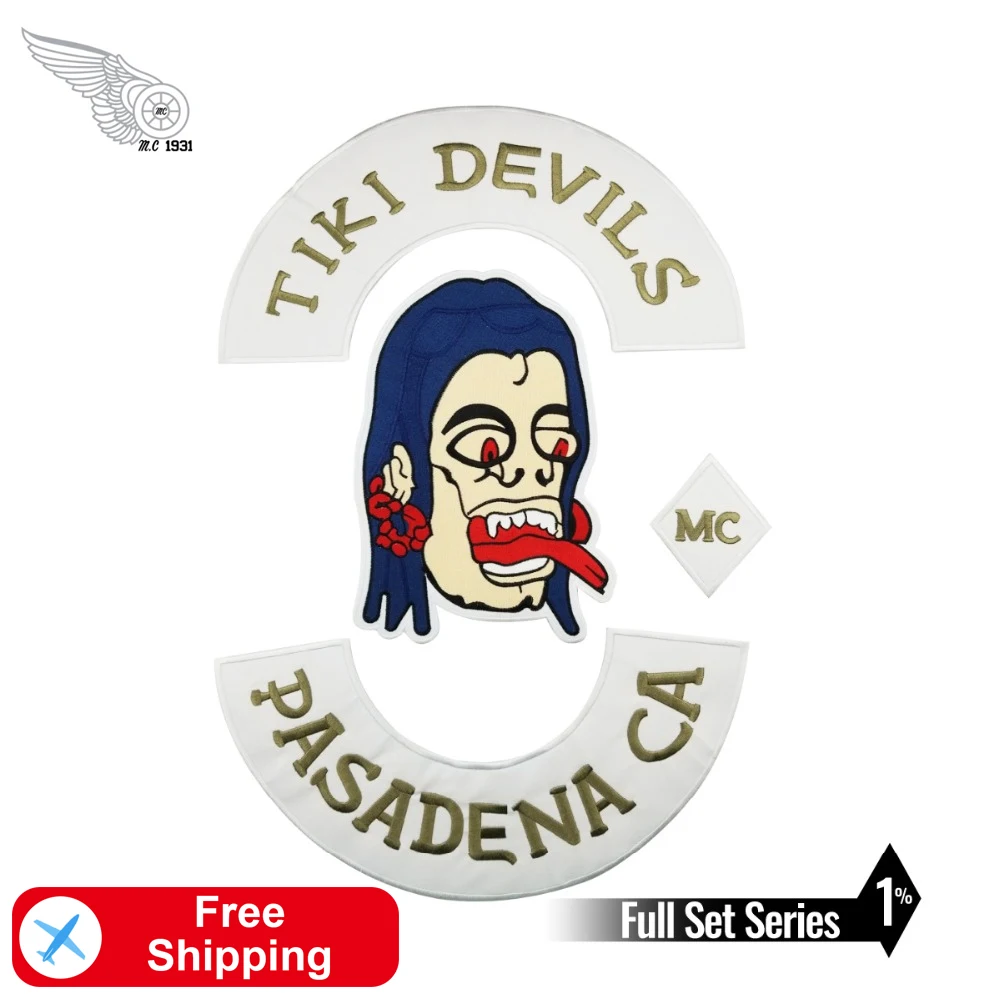 Tiki Devils DIY значки крутой MC Байкер для мотоцикла ручной работы железные нашивки