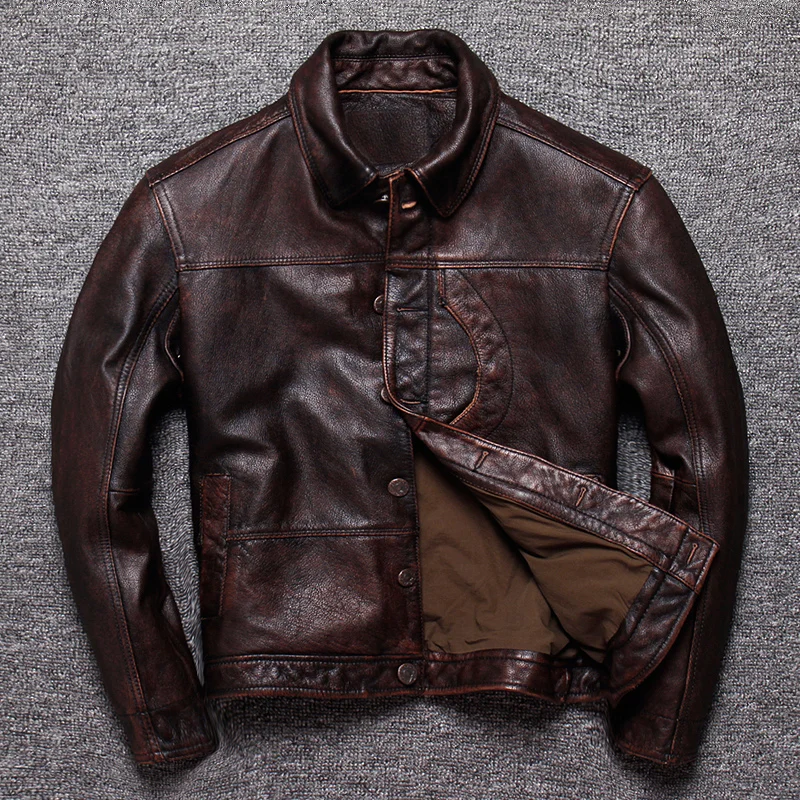 Restoring Ancient May troupe, American Head Layer Cowhide Lear Lear Cultivate Male Lapel Brief Paragraph single-breasted Jacket
Restoring Ancient May troupe, American Head Layer Cowhide Lear Lear Cultivate Male Lapel Brief Paragraph single-breasted Jacket