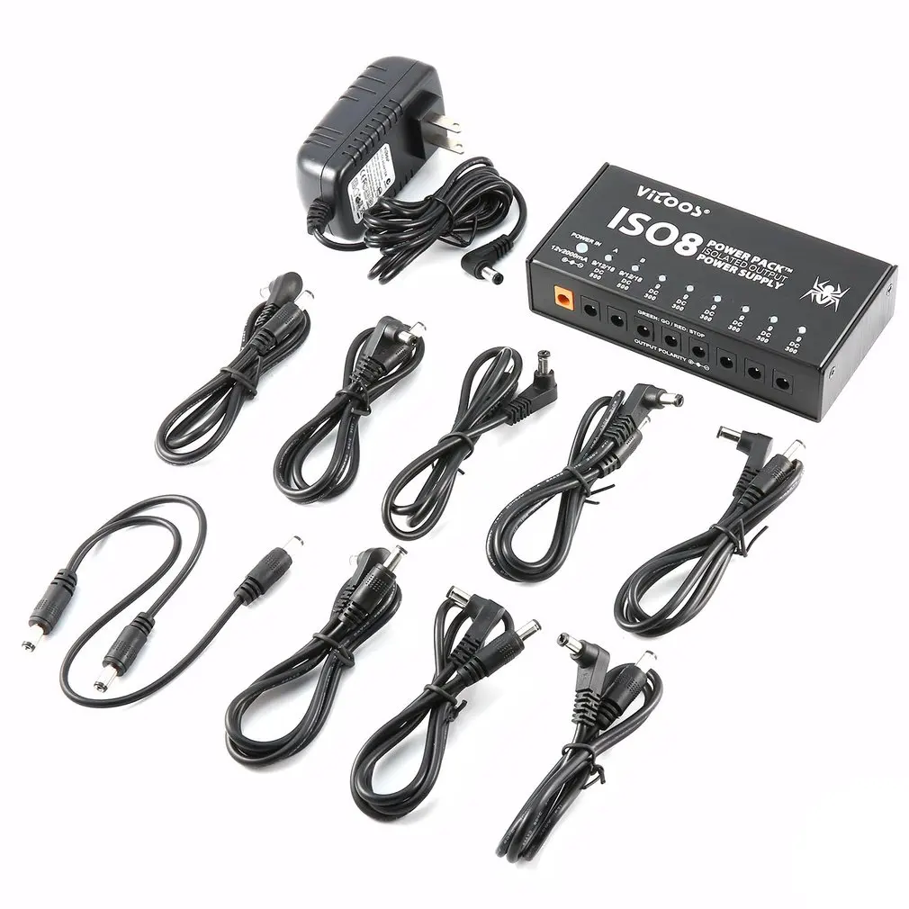 Vitoos ISO8 Isolated Output Power Supply Mute Noise-reduction Portable Guitar Effects Pedals Power Supply with Multi Way
Vitoos ISO8 Isolated Output Power Supply Mute Noise-reduction Portable Guitar Effects Pedals Power Supply with Multi Way