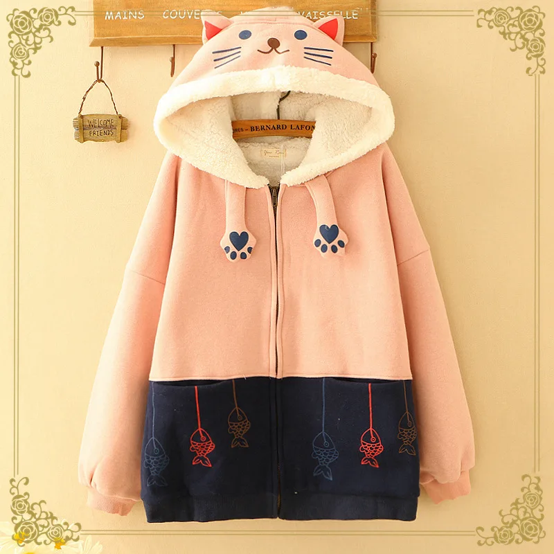 Japanese-style Mori Girl Line 18 Years Winter New Style Playful Cat Fish plus Velvet Warm Soft Cute Girl Versatile Thick Coat Wo
Japanese-style Mori Girl Line 18 Years Winter New Style Playful Cat Fish plus Velvet Warm Soft Cute Girl Versatile Thick Coat Wo