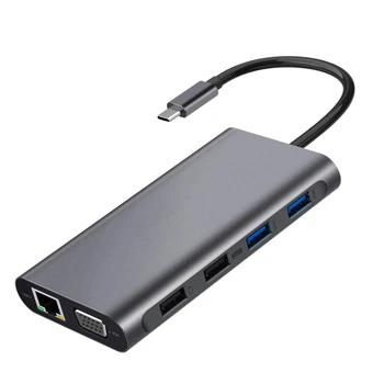 USB C Hub, Usb-C Laptop Docking Station, 11 in 1 Three Display Type C Adapter, Suitable for and Windows (2Hdmi VGA Pd3.0
USB C Hub, Usb-C Laptop Docking Station, 11 in 1 Three Display Type C Adapter, Suitable for and Windows (2Hdmi VGA Pd3.0