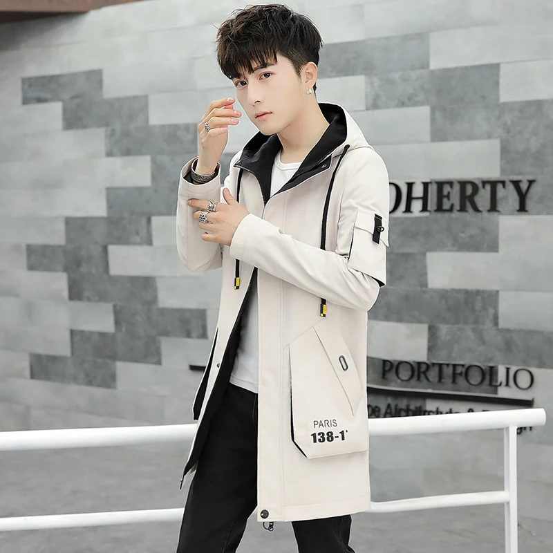 Fashion Hooded Coat Men Casual Work Slim Medium Long Windbreakers 2020 New Spring Autumn College Style Zipper Black Outerwear
Fashion Hooded Coat Men Casual Work Slim Medium Long Windbreakers 2020 New Spring Autumn College Style Zipper Black Outerwear