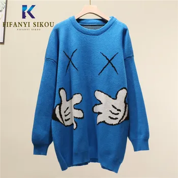 Fashion O-Neck Knitting Sweater Women Autumn Winter Long sleeve Casual Pullover Loose Tops Cartoon Knit Mickey Sweaters Female
Fashion O-Neck Knitting Sweater Women Autumn Winter Long sleeve Casual Pullover Loose Tops Cartoon Knit Mickey Sweaters Female