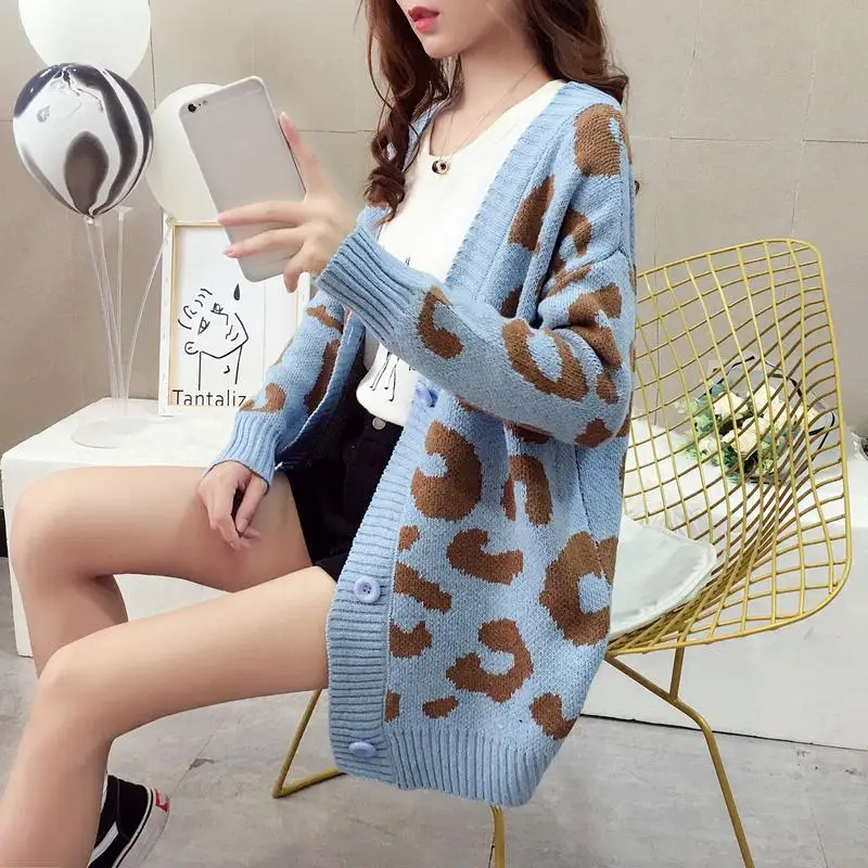 Korean Fashion Autumn Winter Long Sleeve Sweaters For Women Women'S Cardigans Leopard Cardigan Jacket With Buttons Crop Top
Korean Fashion Autumn Winter Long Sleeve Sweaters For Women Women'S Cardigans Leopard Cardigan Jacket With Buttons Crop Top