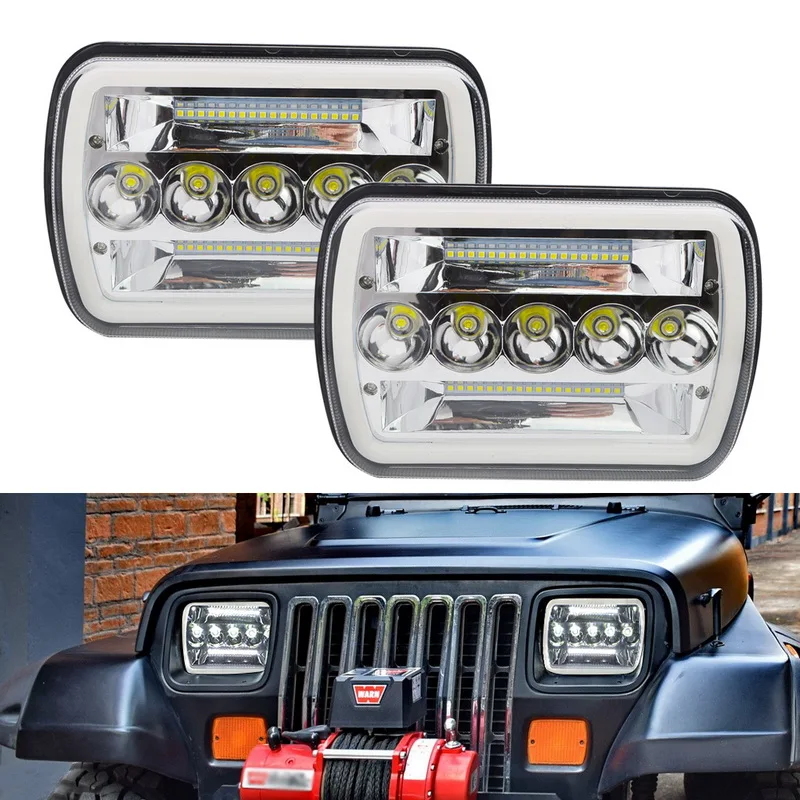 Safego 5X7 7X6 500W 7" Square Angle Eyes Car LED Headlight Daytime Running Light DRL High Low Beam for SUV Motorcycle Wrangler
Safego 5X7 7X6 500W 7" Square Angle Eyes Car LED Headlight Daytime Running Light DRL High Low Beam for SUV Motorcycle Wrangler