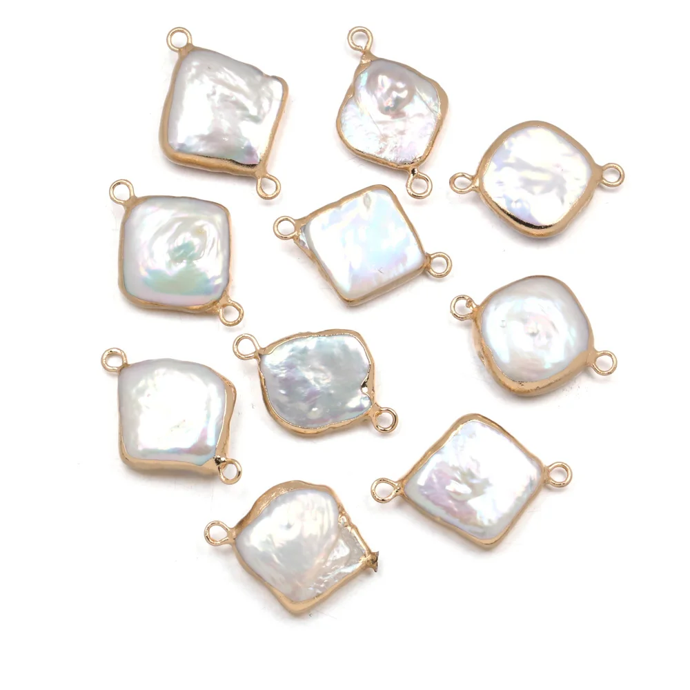 Natural Freshwater Pearl Pendant Square Double hole connector Pendants for Jewelry Making DIY Bracelet Necklaces Accessories
Natural Freshwater Pearl Pendant Square Double hole connector Pendants for Jewelry Making DIY Bracelet Necklaces Accessories