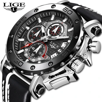 LIGE New Fashion Mens Watches with Leather Strap Top Brand Luxury Sports Chronograph Quartz Wrist Watch Men Relogio Masculino
LIGE New Fashion Mens Watches with Leather Strap Top Brand Luxury Sports Chronograph Quartz Wrist Watch Men Relogio Masculino
