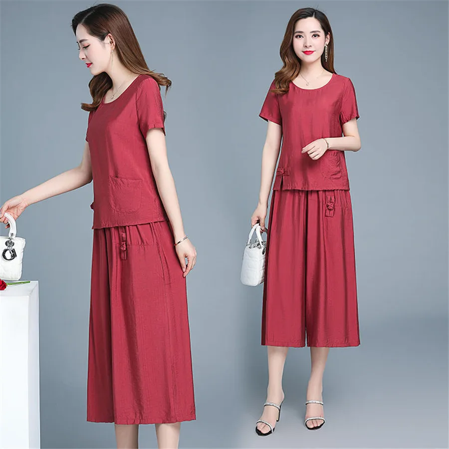 2019 Summer New Women's Sets Loose Pluz Size Tops Female FashionCasual Wild Pants Two Pieces Female 
2019 Summer New Women's Sets Loose Pluz Size Tops Female FashionCasual Wild Pants Two Pieces Female