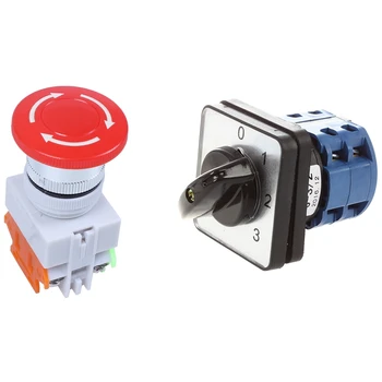 HOT-1 Pcs Red Mushroom Cap Emergency Stop Push Button Switch & 1 Pcs 6 Terminals 4 Positions Rotary Cam Changeover Switch
HOT-1 Pcs Red Mushroom Cap Emergency Stop Push Button Switch & 1 Pcs 6 Terminals 4 Positions Rotary Cam Changeover Switch