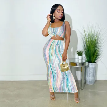 Color Striped Print Hot Two Pieces Sets Sexy Open-neck Vest + Hip Ankle Skirt Casual Two-piece Women's Wear Club Outfits
Color Striped Print Hot Two Pieces Sets Sexy Open-neck Vest + Hip Ankle Skirt Casual Two-piece Women's Wear Club Outfits