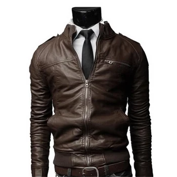 2019 Autumn Winter New Leather Jacket Korean Slim Men's Leather Jacket Dark Brown куртка мужская зимняя
2019 Autumn Winter New Leather Jacket Korean Slim Men's Leather Jacket Dark Brown куртка мужская зимняя