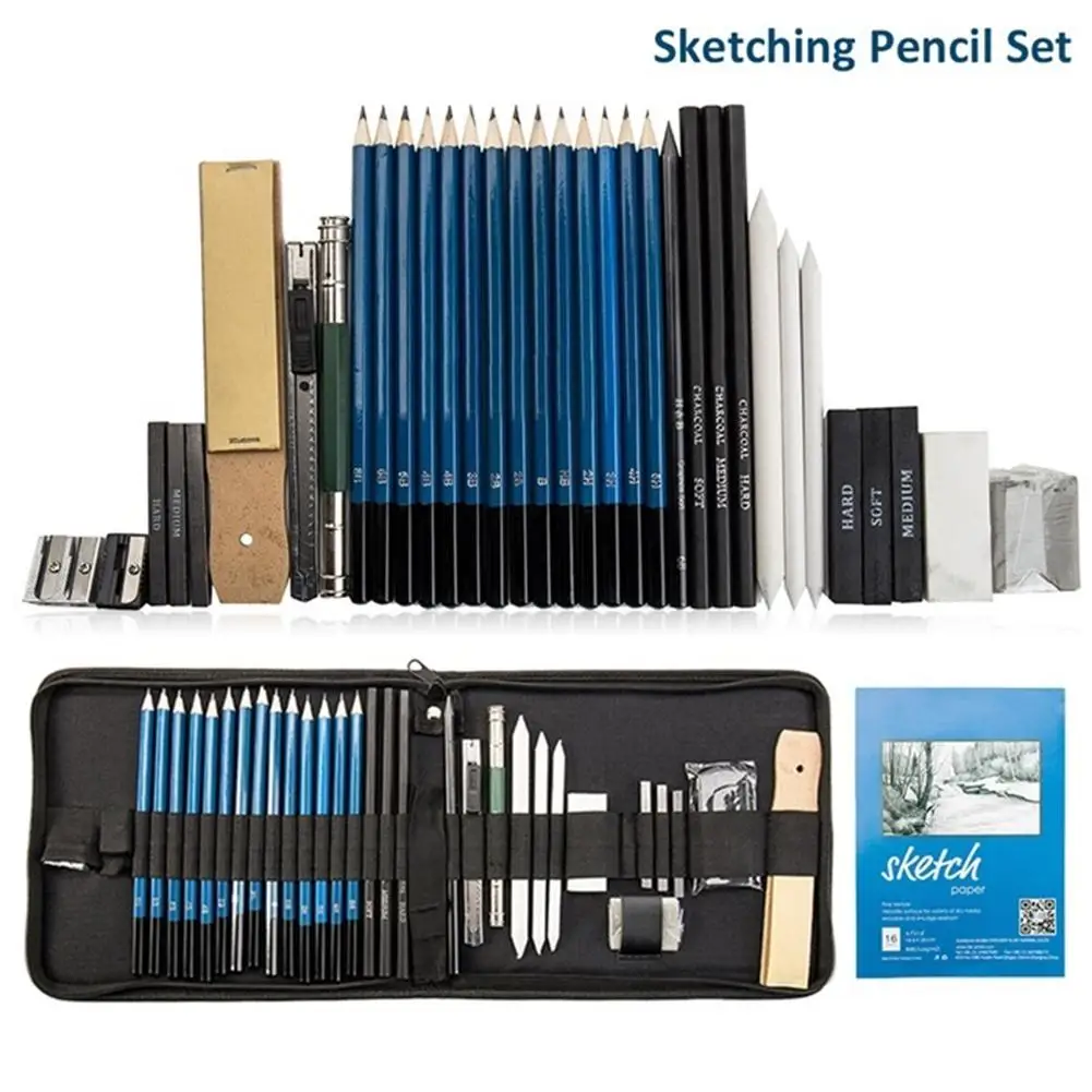 36PCS Drawing Pencils Set for Artists Sketching Pencils Art Drawing Tool set Painting Stationery with Sketch Paper Zipper Case
36PCS Drawing Pencils Set for Artists Sketching Pencils Art Drawing Tool set Painting Stationery with Sketch Paper Zipper Case