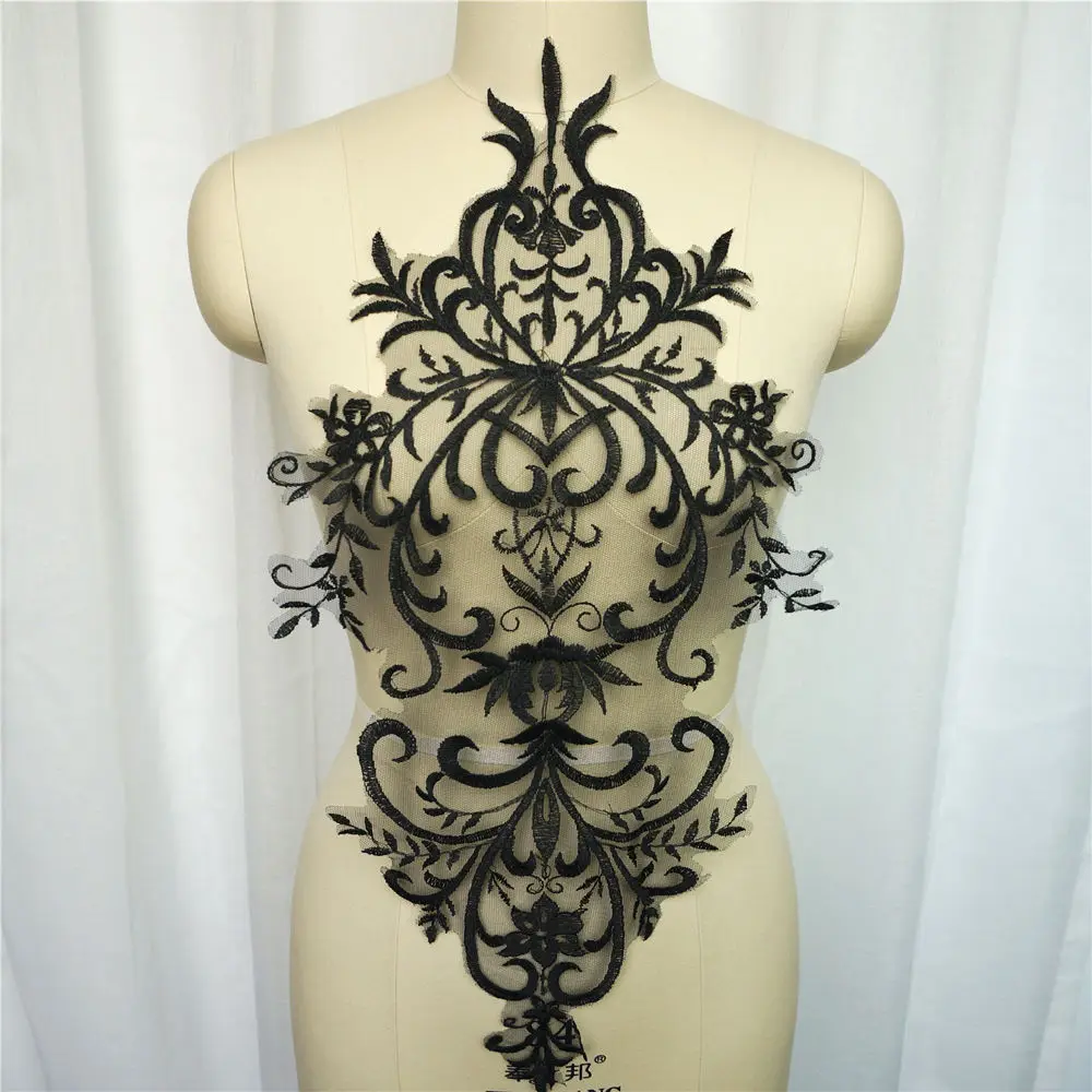 Black Lace Fabric Embroidered Wedding Gown Appliques Baroque Trims Collar Mesh Sew On Patches For Dress DIY Decoration
Black Lace Fabric Embroidered Wedding Gown Appliques Baroque Trims Collar Mesh Sew On Patches For Dress DIY Decoration