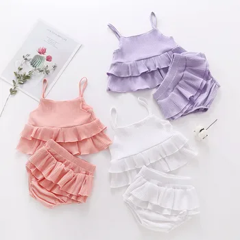 Infant Baby Girls Clothes Ruffles Solid Suspender Vest Tops+Shorts Outfits Set Newborn Girl Clothes Skirt Set For Girls Clothing
Infant Baby Girls Clothes Ruffles Solid Suspender Vest Tops+Shorts Outfits Set Newborn Girl Clothes Skirt Set For Girls Clothing